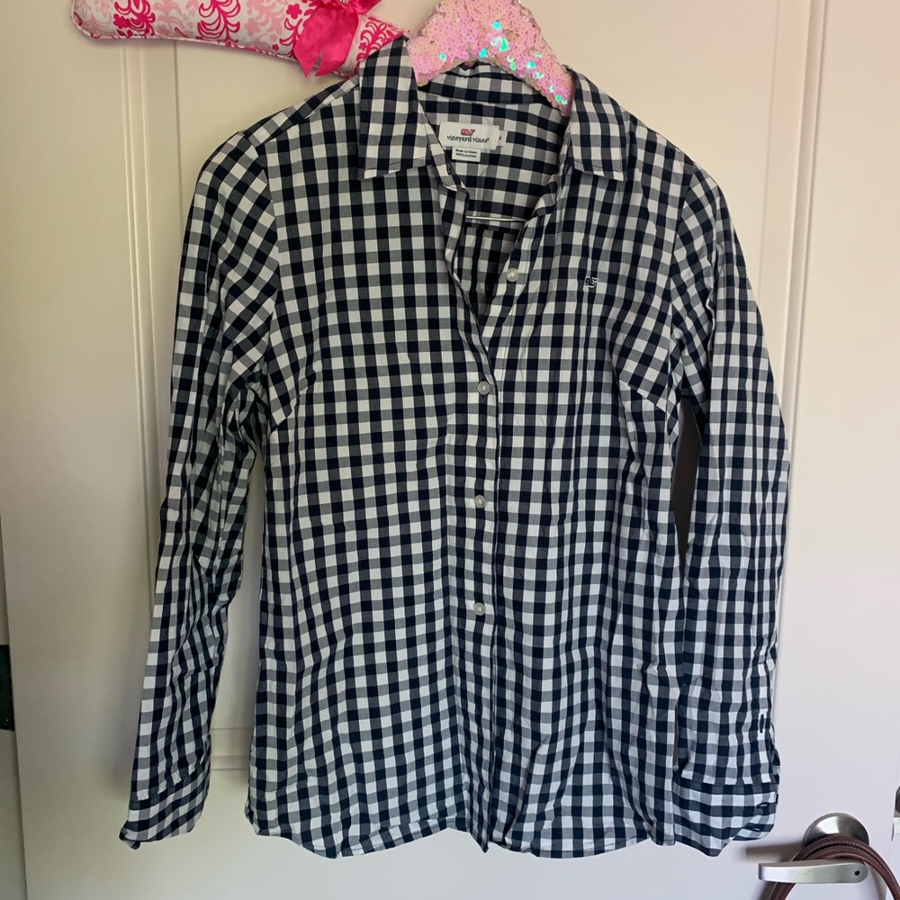 Vineyard Vines Navy Gingham Button Down 4